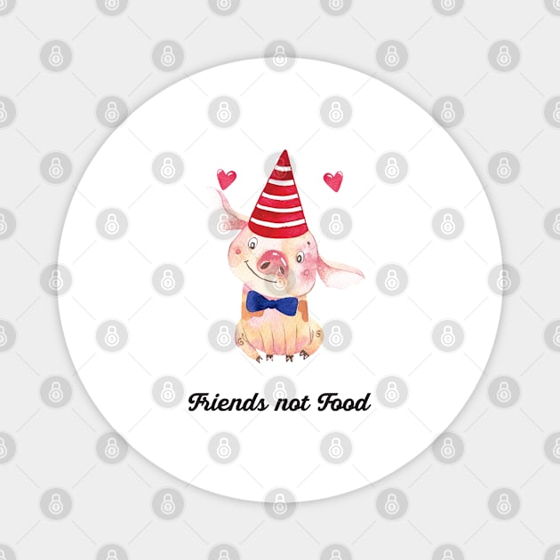 Friends not Food - piglet Magnet by susannefloe